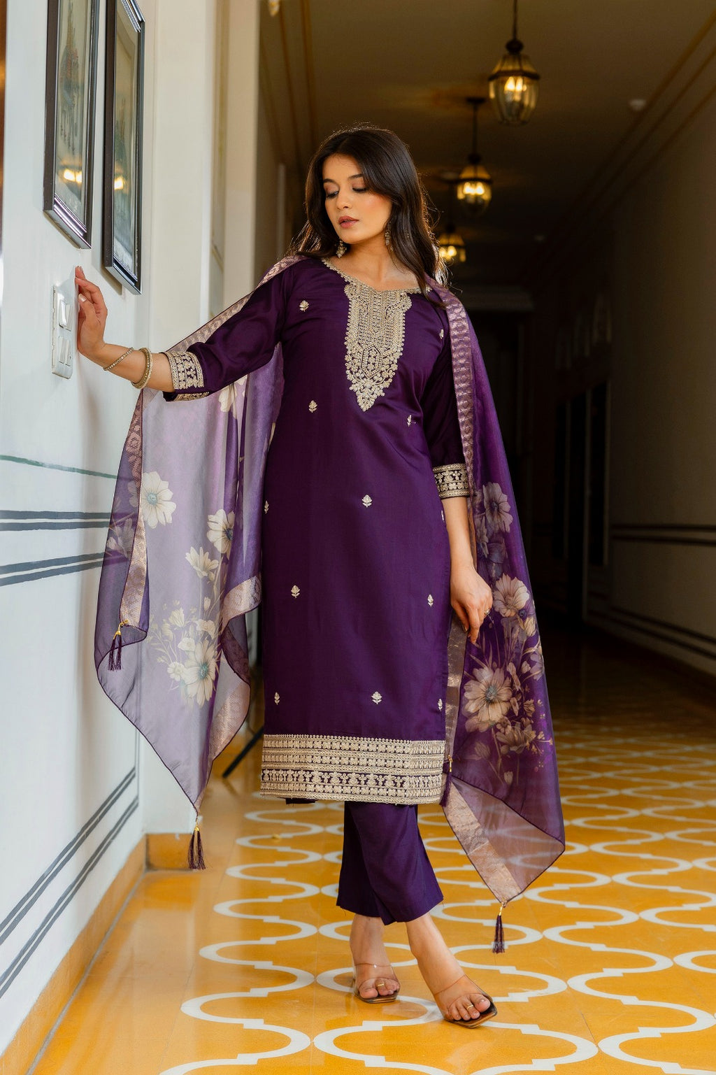 Royal Orchid Kurti Set