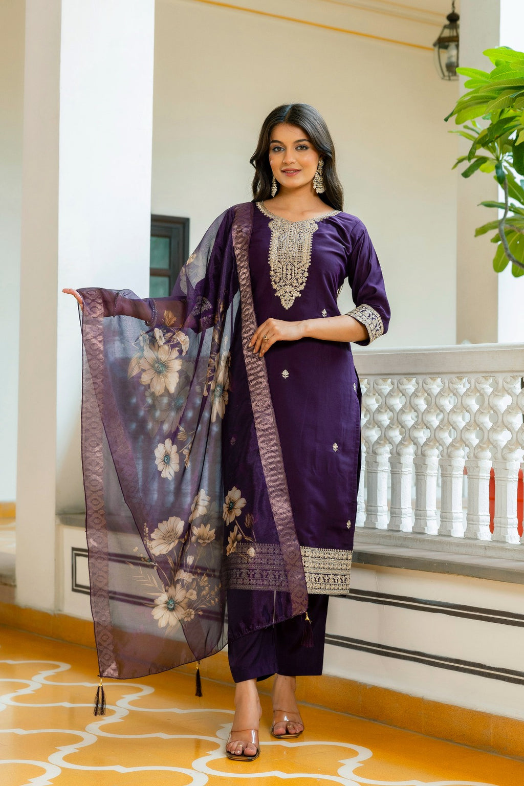 Royal Orchid Kurti Set