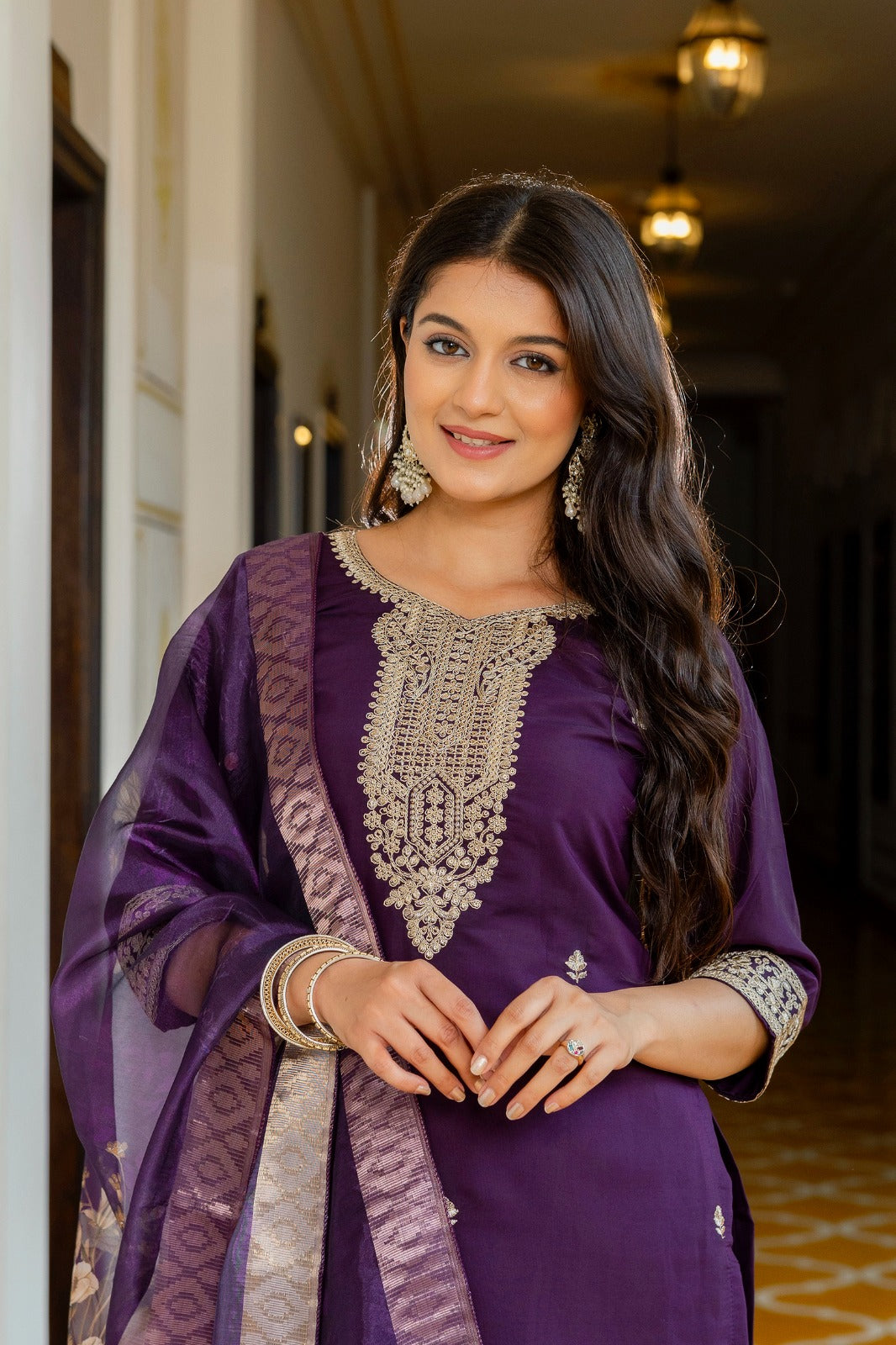 Royal Orchid Kurti Set