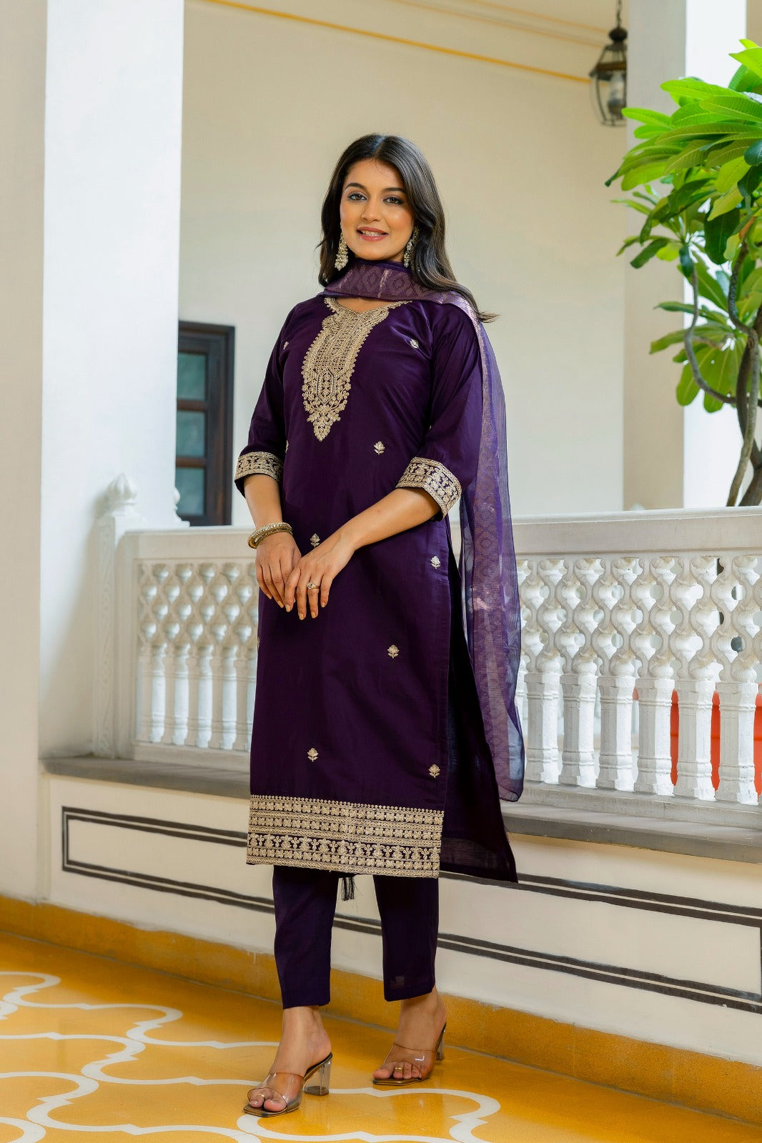 Royal Orchid Kurti Set