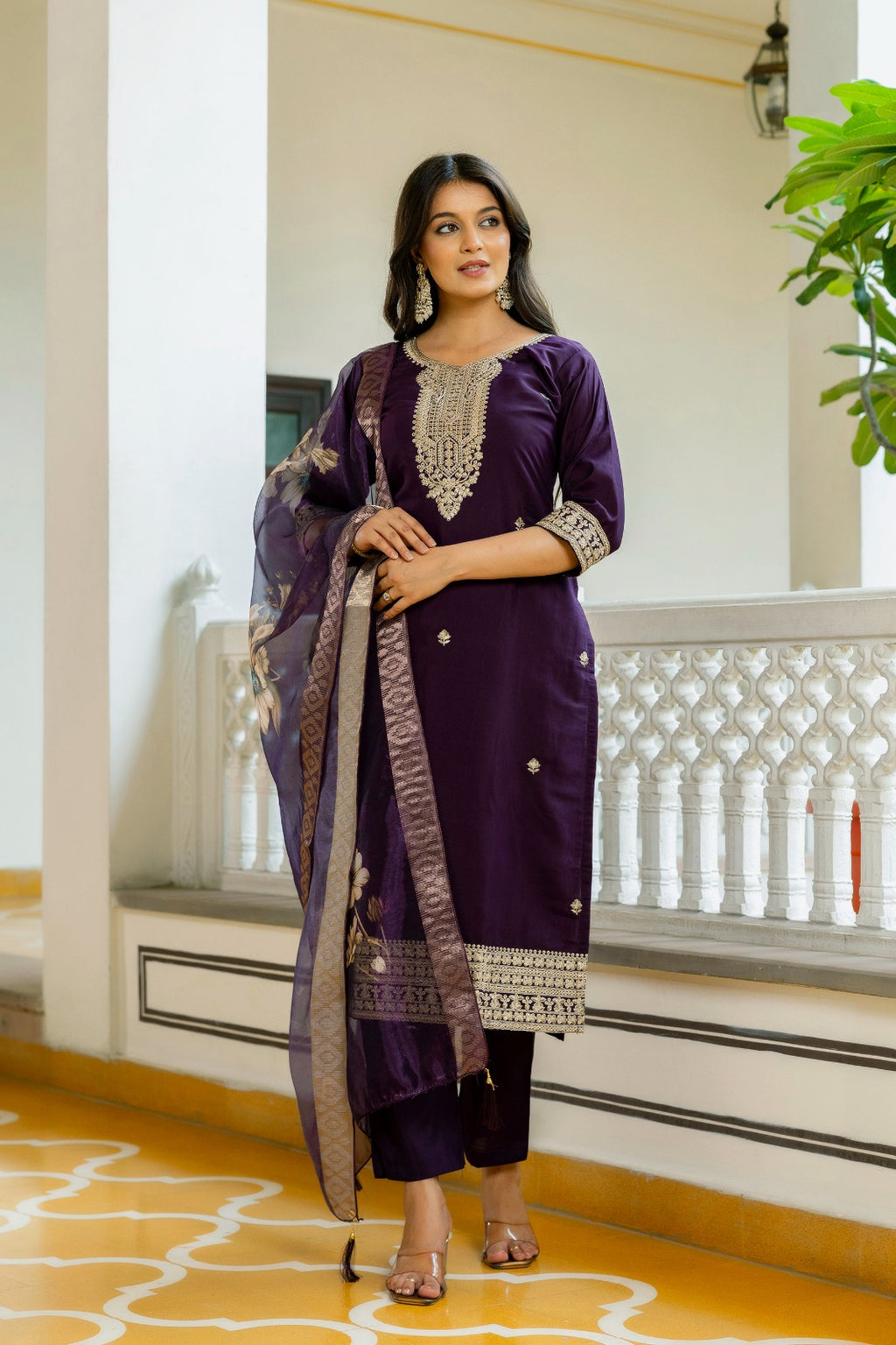 Royal Orchid Kurti Set