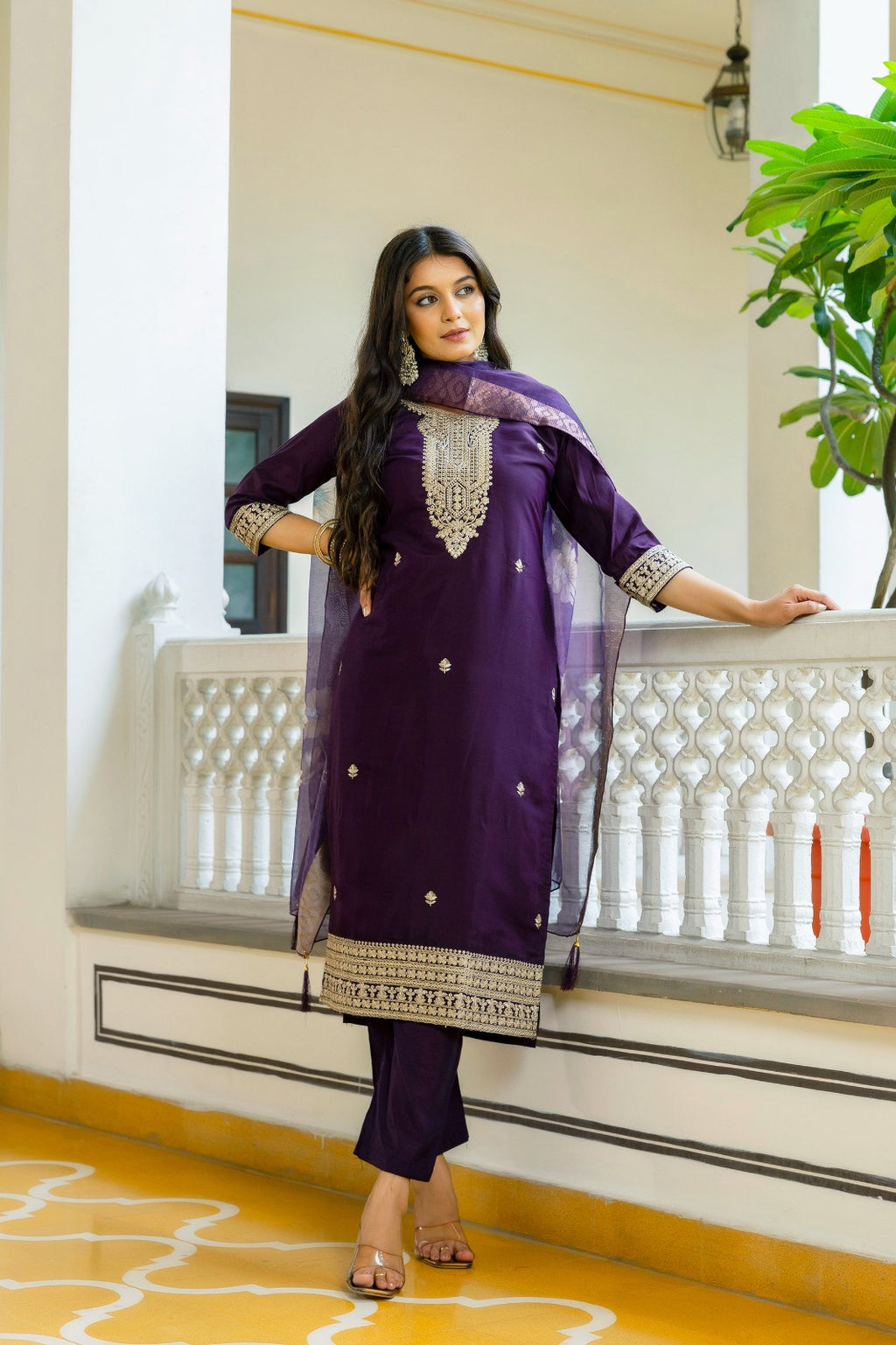 Royal Orchid Kurti Set