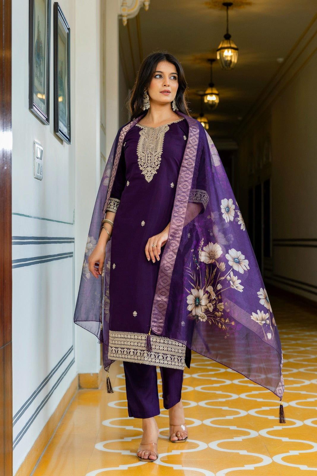 Royal Orchid Kurti Set